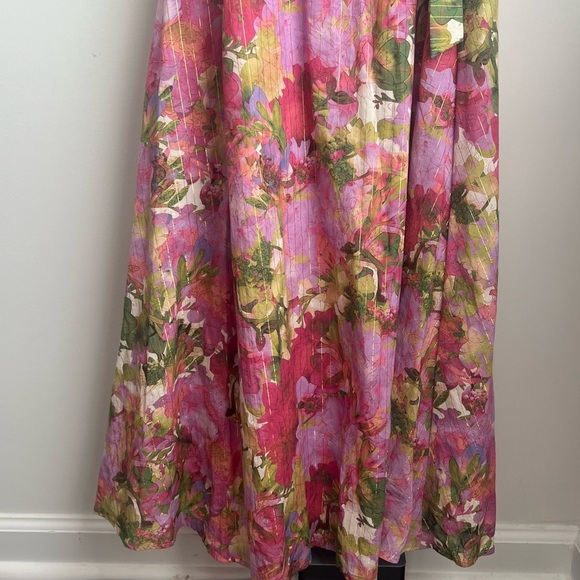 NWT Taylor Floral Print Voile Pleated V-Neck Sleeveless Maxi Dress - Size 8 - Picture 14 of 17